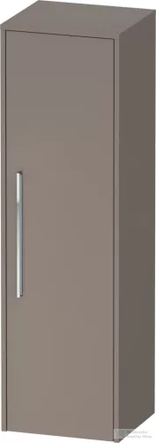 Duravit D-CODE 132x40x36 cm-es 1 ajtós félmagas szekrény króm fogantyúval, jobbos, matt bazalt DC1338R10430000