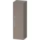 Duravit D-CODE 132x40x36 cm-es 1 ajtós félmagas szekrény króm fogantyúval, jobbos, matt bazalt DC1338R10430000