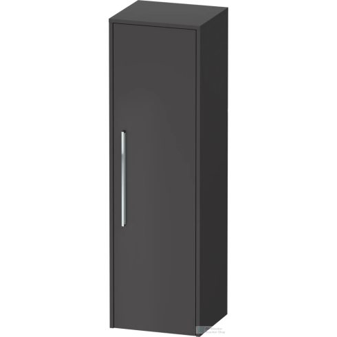 Duravit D-CODE 132x40x36 cm-es 1 ajtós félmagas szekrény króm fogantyúval, jobbos, matt grafit DC1338R10490000