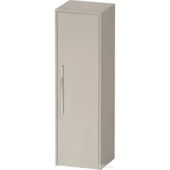   Duravit D-CODE 132x40x36 cm-es 1 ajtós félmagas szekrény króm fogantyúval, jobbos, matt taupe DC1338R10910000