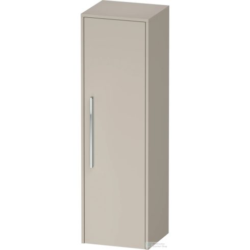 Duravit D-CODE 132x40x36 cm-es 1 ajtós félmagas szekrény króm fogantyúval, jobbos, matt taupe DC1338R10910000