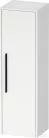 Duravit D-CODE 132x40x36 cm-es 1 ajtós félmagas szekrény fekete fogantyúval, jobbos, matt fehér DC1338R10180000