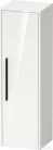 Duravit D-CODE 132x40x36 cm-es 1 ajtós félmagas szekrény fekete fogantyúval, jobbos, fényes fehér DC1338RBD220000