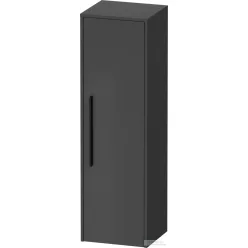   Duravit D-CODE 132x40x36 cm-es 1 ajtós félmagas szekrény fekete fogantyúval, jobbos, matt grafit DC1338RBD490000