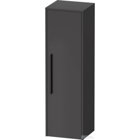 Duravit D-CODE 132x40x36 cm-es 1 ajtós félmagas szekrény fekete fogantyúval, jobbos, matt grafit DC1338RBD490000