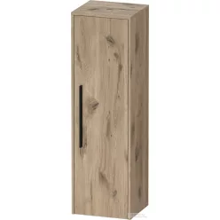   Duravit D-CODE 132x40x36 cm-es 1 ajtós félmagas szekrény fekete fogantyúval, jobbos, márványos tölgy DC1338RBD550000
