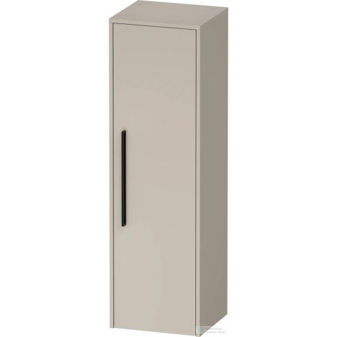 Duravit D-CODE 132x40x36 cm-es 1 ajtós félmagas szekrény fekete fogantyúval, jobbos, matt taupe DC1338RBD910000