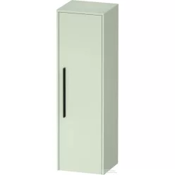   Duravit D-CODE 132x40x36 cm-es 1 ajtós félmagas szekrény fekete fogantyúval, jobbos, matt halványzöld DC1338RBDHH0000
