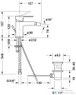 Duravit D-CODE bidé csaptelep automata leeresztővel, króm DC2400011010