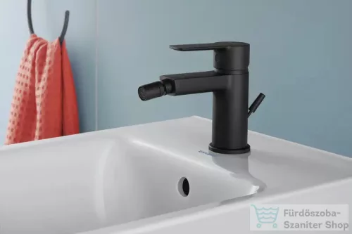 Duravit D-CODE bidé csaptelep automata leeresztővel, matt fekete DC2400011046