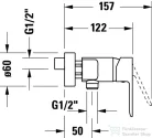 Duravit D-CODE zuhany csaptelep, króm DC4230001010