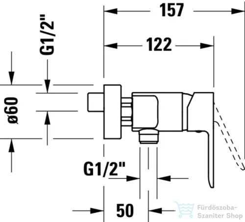 Duravit D-CODE zuhany csaptelep zuhanyszett nélkül, matt fekete DC4230001046