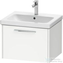   Duravit D-CODE 58,4x46 cm-es 1 fiókos alsószekrény mosdó és csaptelep nélkül, króm fogantyúval, matt fehér DC4665010180000