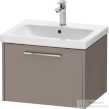   Duravit D-CODE 58,4x46 cm-es 1 fiókos alsószekrény mosdó és csaptelep nélkül, króm fogantyúval, matt bazalt DC4665010430000