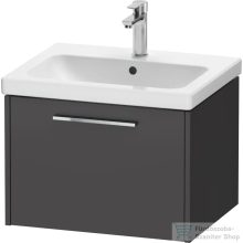   Duravit D-CODE 58,4x46 cm-es 1 fiókos alsószekrény mosdó és csaptelep nélkül, króm fogantyúval, matt grafit DC4665010490000