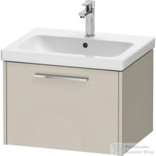   Duravit D-CODE 58,4x46 cm-es 1 fiókos alsószekrény mosdó és csaptelep nélkül, króm fogantyúval, matt taupe DC4665010910000