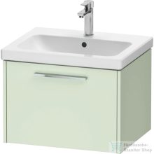   Duravit D-CODE 58,4x46 cm-es 1 fiókos alsószekrény mosdó és csaptelep nélkül, króm fogantyúval, matt halványzöld DC4665010HH0000