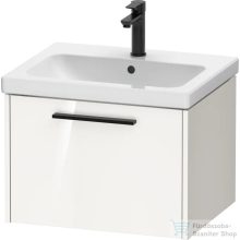   Duravit D-CODE 58,4x46 cm-es 1 fiókos alsószekrény mosdó és csaptelep nélkül, fekete fogantyúval, fényes fehér DC46650BD220000