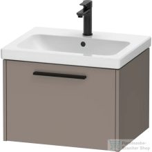   Duravit D-CODE 58,4x46 cm-es 1 fiókos alsószekrény mosdó és csaptelep nélkül, fekete fogantyúval, matt bazalt DC46650BD430000