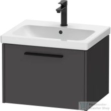   Duravit D-CODE 58,4x46 cm-es 1 fiókos alsószekrény mosdó és csaptelep nélkül, fekete fogantyúval, matt grafit DC46650BD490000