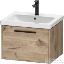   Duravit D-CODE 58,4x46 cm-es 1 fiókos alsószekrény mosdó és csaptelep nélkül, fekete fogantyúval, márványos tölgy DC46650BD550000
