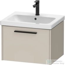   Duravit D-CODE 58,4x46 cm-es 1 fiókos alsószekrény mosdó és csaptelep nélkül, fekete fogantyúval, matt taupe DC46650BD910000