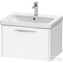   Duravit D-CODE 63,4x46 cm-es 1 fiókos alsószekrény mosdó és csaptelep nélkül, króm fogantyúval, matt fehér DC4666010180000