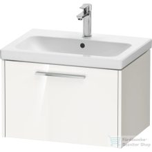   Duravit D-CODE 63,4x46 cm-es 1 fiókos alsószekrény mosdó és csaptelep nélkül, króm fogantyúval, fényes fehér DC4666010220000