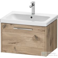   Duravit D-CODE 63,4x46 cm-es 1 fiókos alsószekrény mosdó és csaptelep nélkül, króm fogantyúval, márványos tölgy DC4666010550000
