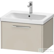   Duravit D-CODE 63,4x46 cm-es 1 fiókos alsószekrény mosdó és csaptelep nélkül, króm fogantyúval, matt taupe DC4666010910000