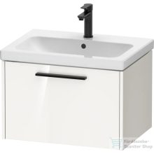   Duravit D-CODE 63,4x46 cm-es 1 fiókos alsószekrény mosdó és csaptelep nélkül, fekete fogantyúval, fényes fehér DC46660BD220000