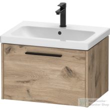   Duravit D-CODE 63,4x46 cm-es 1 fiókos alsószekrény mosdó és csaptelep nélkül, fekete fogantyúval, márványos tölgy DC46660BD550000