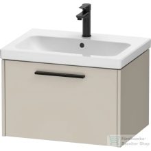   Duravit D-CODE 63,4x46 cm-es 1 fiókos alsószekrény mosdó és csaptelep nélkül, fekete fogantyúval, matt taupe DC46660BD910000