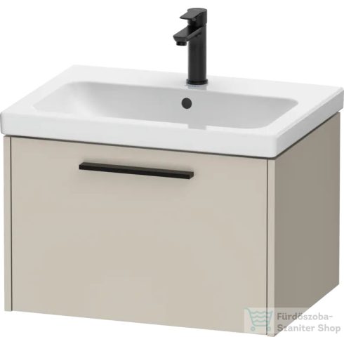 Duravit D-CODE 63,4x46 cm-es 1 fiókos alsószekrény mosdó és csaptelep nélkül, fekete fogantyúval, matt taupe DC46660BD910000