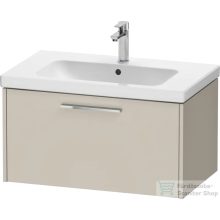   Duravit D-CODE 78,4x46 cm-es 1 fiókos alsószekrény mosdó és csaptelep nélkül, króm fogantyúval, matt taupe DC4667010910000