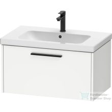   Duravit D-CODE 78,4x46 cm-es 1 fiókos alsószekrény mosdó és csaptelep nélkül, fekete fogantyúval, matt fehér DC46670BD18000