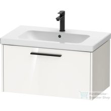   Duravit D-CODE 78,4x46 cm-es 1 fiókos alsószekrény mosdó és csaptelep nélkül, fekete fogantyúval, fényes fehér DC46670BD220000
