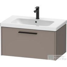   Duravit D-CODE 78,4x46 cm-es 1 fiókos alsószekrény mosdó és csaptelep nélkül, fekete fogantyúval, matt bazalt DC46670BD430000