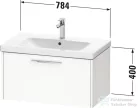 Duravit D-CODE 78,4x46 cm-es 1 fiókos alsószekrény mosdó és csaptelep nélkül, fekete fogantyúval, matt bazalt DC46670BD430000
