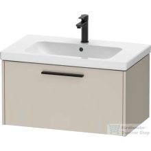   Duravit D-CODE 78,4x46 cm-es 1 fiókos alsószekrény mosdó és csaptelep nélkül, fekete fogantyúval, matt taupe DC46670BD910000