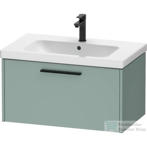 Duravit D-CODE 78,4x46 cm-es 1 fiókos alsószekrény mosdó és csaptelep nélkül, fekete fogantyúval, matt fjord zöld DC46670BDHG0000