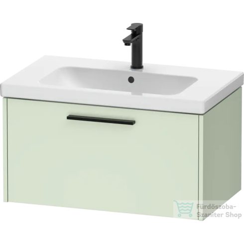 Duravit D-CODE 78,4x46 cm-es 1 fiókos alsószekrény mosdó és csaptelep nélkül, fekete fogantyúval, matt halványzöld DC46670BDHH0000 
