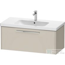   Duravit D-CODE 98,4x46 cm-es 1 fiókos alsószekrény mosdó és csaptelep nélkül, króm fogantyúval, matt taupe DC4668010910000