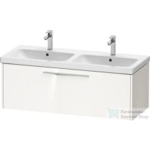   Duravit D-CODE 118,4x46 cm-es 1 fiókos alsószekrény mosdó és csaptelep nélkül, króm fogantyúval, fényes fehér DC4669010220000