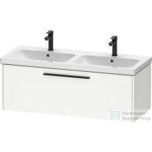   Duravit D-CODE 118,4x46 cm-es 1 fiókos alsószekrény mosdó és csaptelep nélkül, fekete fogantyúval, matt fehér DC46690BD180000