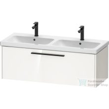   Duravit D-CODE 118,4x46 cm-es 1 fiókos alsószekrény mosdó és csaptelep nélkül, fekete fogantyúval, fényes fehér DC46690BD220000