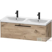  Duravit D-CODE 118,4x46 cm-es 1 fiókos alsószekrény mosdó és csaptelep nélkül, fekete fogantyúval, márványos tölgy DC46690BD550000