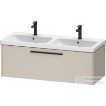   Duravit D-CODE 118,4x46 cm-es 1 fiókos alsószekrény mosdó és csaptelep nélkül, fekete fogantyúval, matt taupe DC46690BD910000