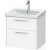 Duravit D-CODE 58,4x46 cm-es 2 fiókos alsószekrény mosdó és csaptelep nélkül, króm fogantyúval, matt fehér DC4670010180000
