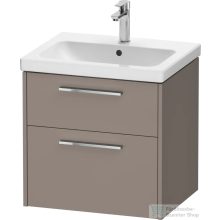   Duravit D-CODE 58,4x46 cm-es 2 fiókos alsószekrény mosdó és csaptelep nélkül, króm fogantyúval, matt bazalt DC4670010430000